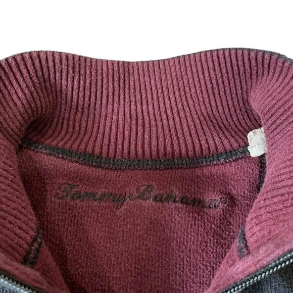 Tommy Bahama 1/4 Zip Sweatshirt Men’s Size Small Reversible Gray Purple Cotton - Picture 3 of 4